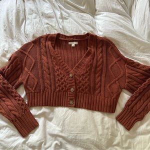 burnt orange cropped sweater